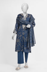 EMBROIDERED PRINTED CAMBRIC STITCHED 3 PIECE