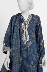 EMBROIDERED PRINTED CAMBRIC STITCHED 3 PIECE