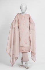 EMBROIDERED CAMBRIC STITCHED 3 PIECE