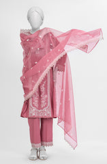EMBROIDERED CAMBRIC STITCHED 3 PIECE