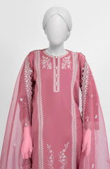 EMBROIDERED CAMBRIC STITCHED 3 PIECE