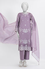 EMBROIDERED CAMBRIC STITCHED 3 PIECE