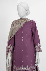 EMBROIDERED CAMBRIC STITCHED 3 PIECE