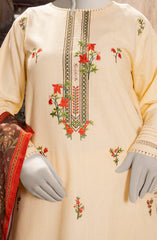 EMBROIDERED CROSS HATCH STITCHED 3 PIECE