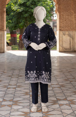 EMBROIDERED CROSS HATCH 2PCS UNSTITCHED