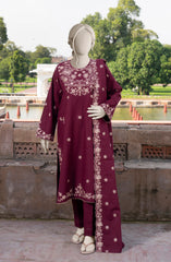 EMBROIDERED KHADDAR STITCHED 3 PIECE
