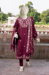 EMBROIDERED KHADDAR STITCHED 3 PIECE