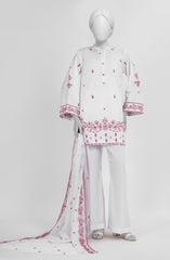 EMBROIDERED CAMBRIC STITCHED 3 PIECE