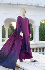 EMBROIDERED TWILL VISCOSE 3 PCS UNSTITCHED