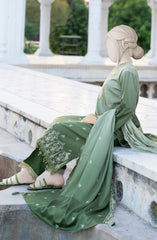 EMBROIDERED TWILL VISCOSE 3 PCS UNSTITCHED