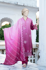 EMBROIDERED TWILL VISCOSE 3 PCS UNSTITCHED