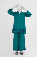 EMBROIDERED CAMBRIC STITCHED 2 PIECE