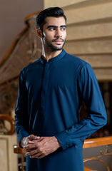 INK BLUE BLENDED KAMEEZ SHALWAR