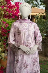 EMBROIDERED PRINTED LAWN STITCHED 3 PIECE