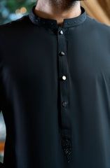 BLACK EMBROIDERED BLENDED KAMEEZ SHALWAR