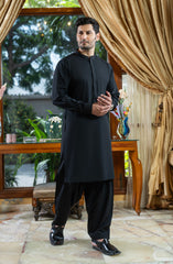 BLACK BLENDED KAMEEZ SHALWAR