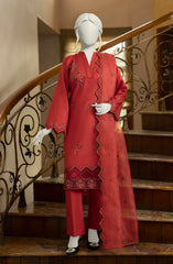 EMBROIDERED CAMBRIC STITCHED 3 PIECE