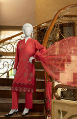 EMBROIDERED CAMBRIC STITCHED 3 PIECE