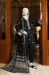 EMBROIDERED PRINTED LAWN STITCHED 3 PIECE