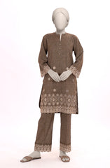 EMBROIDERED PRINTED CAMBRIC STITCHED 2 PIECE