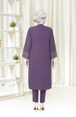 EMBROIDERED CROSS HATCH 2PCS UNSTITCHED