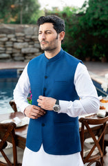 BLUE BLENDED WAISTCOAT