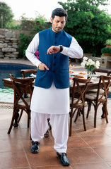 BLUE BLENDED WAISTCOAT