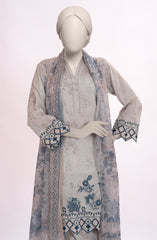 EMBROIDERED PRINTED CAMBRIC STITCHED 3 PIECE