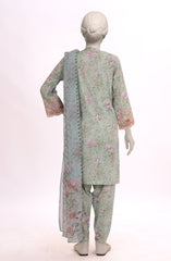 EMBROIDERED PRINTED LAWN STITCHED 3 PIECE