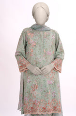 EMBROIDERED PRINTED LAWN STITCHED 3 PIECE