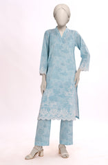 EMBROIDERED PRINTED CAMBRIC STITCHED 2 PIECE