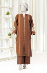 EMBROIDERED CROSS HATCH 2PCS UNSTITCHED