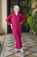 EMBROIDERED CAMBRIC STITCHED 2 PIECE