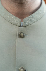 SAND EMBROIDERED BLENDED WAISTCOAT