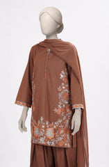EMBROIDERED CAMBRIC STITCHED 3 PIECE