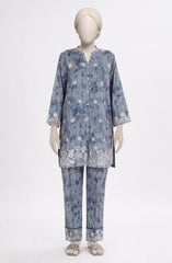 EMBROIDERED PRINTED CAMBRIC STITCHED 2 PIECE