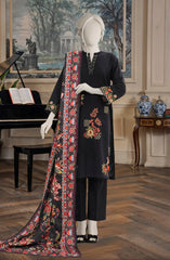 EMBROIDERED CROSS HATCH STITCHED 3 PIECE