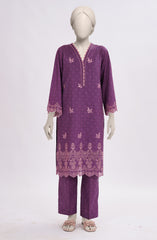 EMBROIDERED PRINTED CAMBRIC STITCHED 2 PIECE