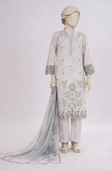 EMBROIDERED PRINTED LAWN STITCHED 3 PIECE