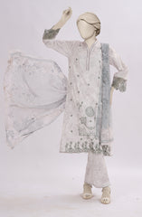 EMBROIDERED PRINTED LAWN STITCHED 3 PIECE