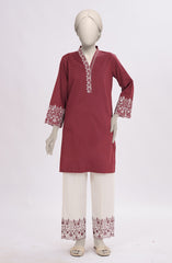 EMBROIDERED CAMBRIC STITCHED 2 PIECE