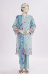 EMBROIDERED CAMBRIC 3PCS UNSTITCHED