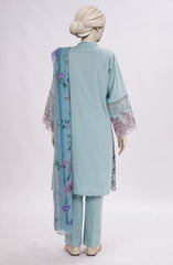 EMBROIDERED CAMBRIC 3PCS UNSTITCHED