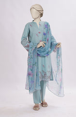 EMBROIDERED CAMBRIC 3PCS UNSTITCHED