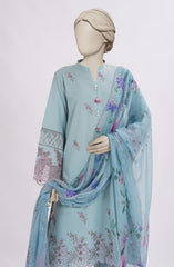 EMBROIDERED CAMBRIC 3PCS UNSTITCHED