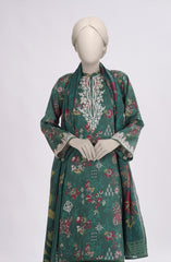 EMBROIDERED CAMBRIC STITCHED 3 PIECE