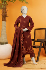 EMBROIDERED KHADDAR 3PCS UNSTITCHED