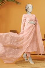 RAW SILK EMBROIDERED STITCHED 3 PIECE