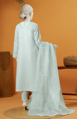 EMBROIDERED RAW SILK 3 PCS UNSTITCHED