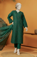 EMBROIDERED RAW SILK 3 PCS UNSTITCHED